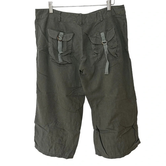 Speechless 11‎ army green linen blend minimalist capris pants - Picture 3 of 4